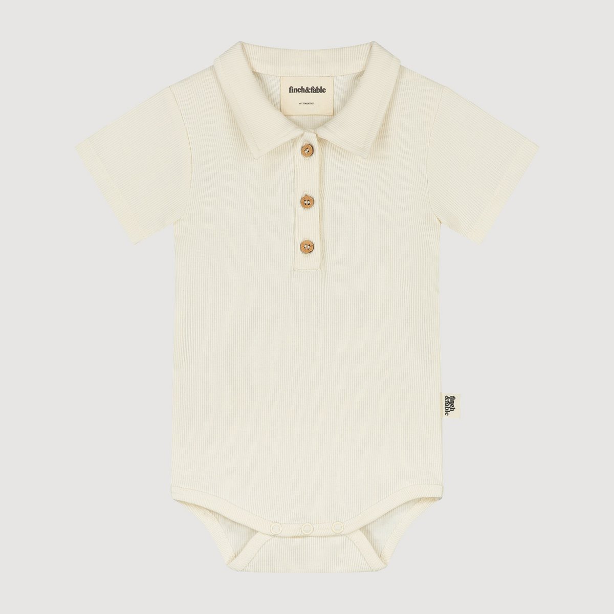 finch & fable | ribjersey romper van biologisch katoen - lychee