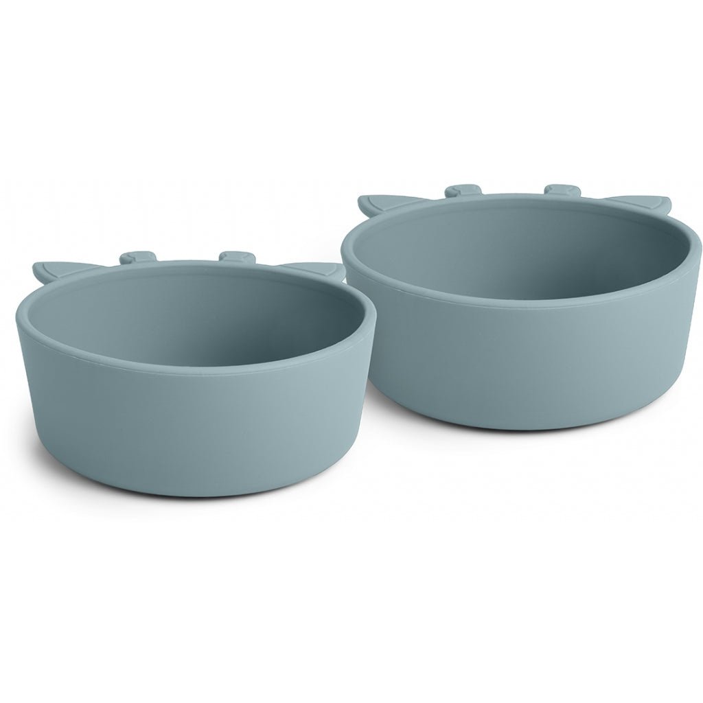 alex | giraf siliconen diep bord 2-pack - leigrijs