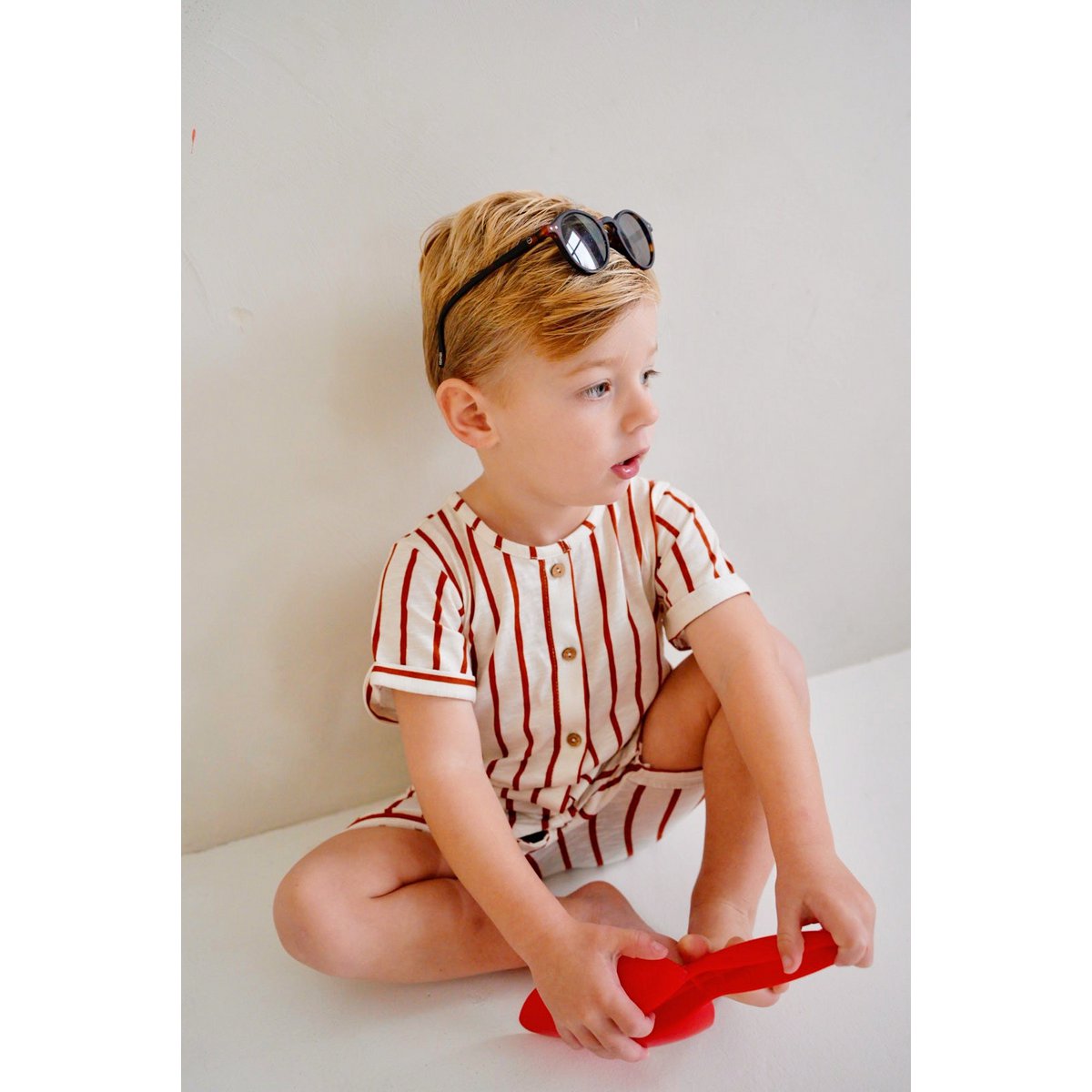 finch & fable | kruippakje van biologisch katoen - maple stripe