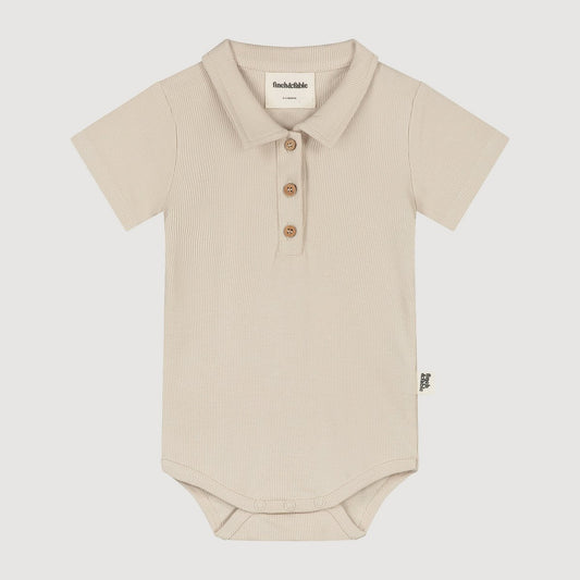 finch & fable | ribjersey romper van biologisch katoen - taro