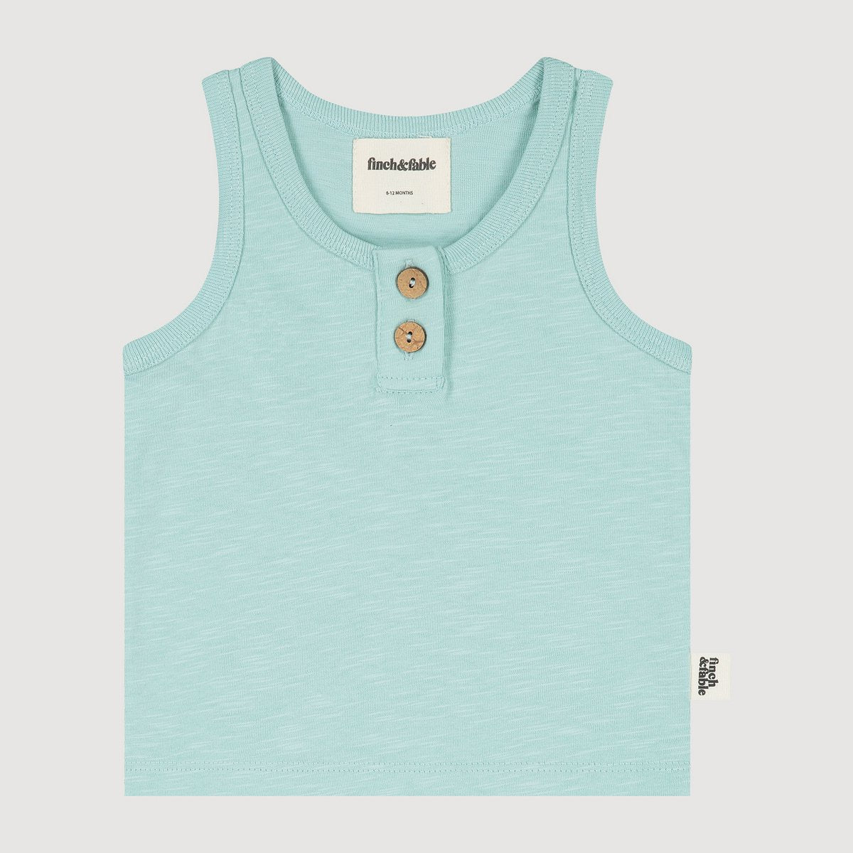 finch & fable | mouwloze top van biologisch katoen - mint