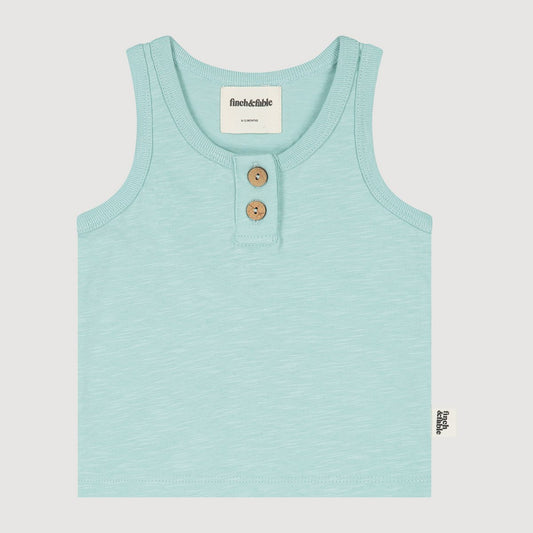 finch & fable | mouwloze top van biologisch katoen - mint
