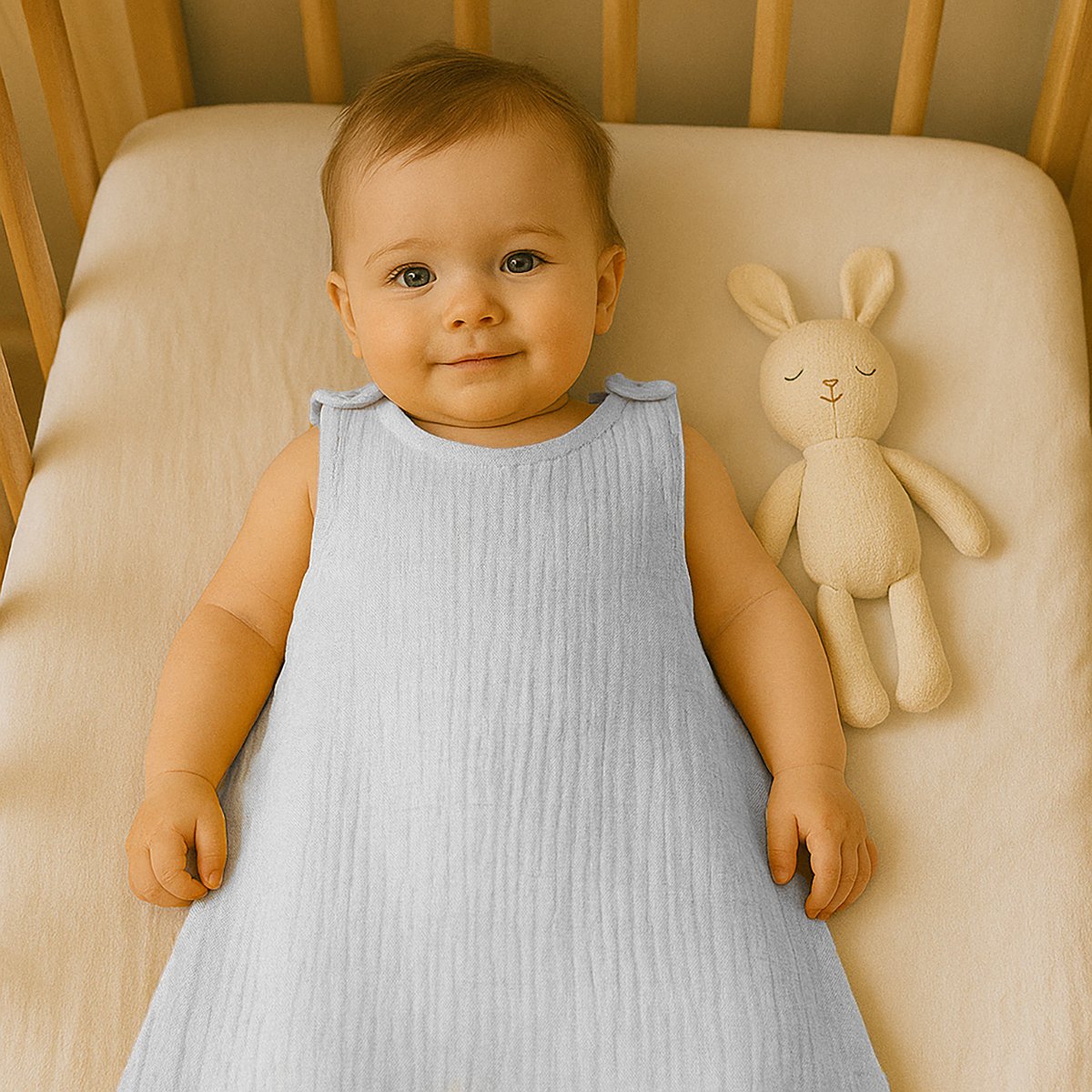 white | zomerslaapzak van biologisch katoen