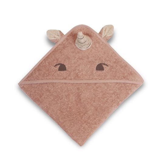 aki | junior badcape met unicorn capuchon - roze