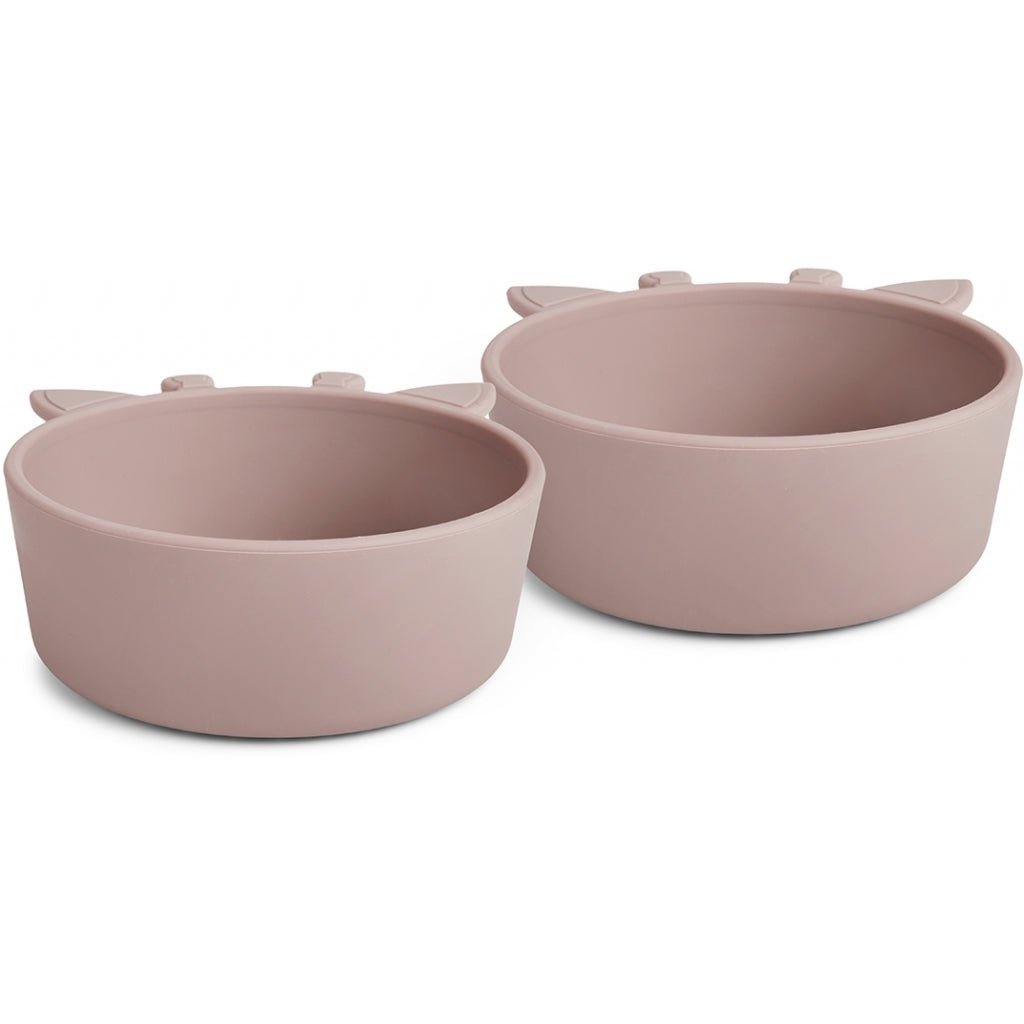 alex | giraf siliconen diep bord 2-pack - oudroze