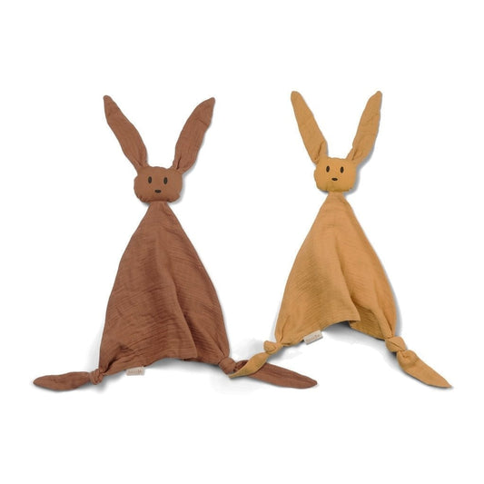 ado | knuffeldoekjes 2-pack - caramel café / golden yellow