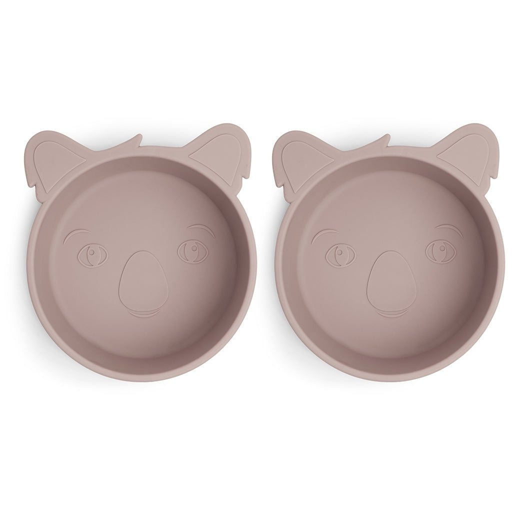 alex | koala siliconen diep bord 2-pack - oudroze