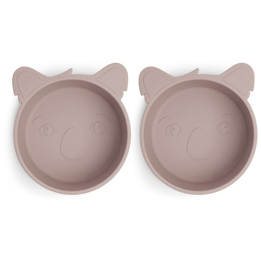 alex | koala siliconen diep bord 2-pack - oudroze