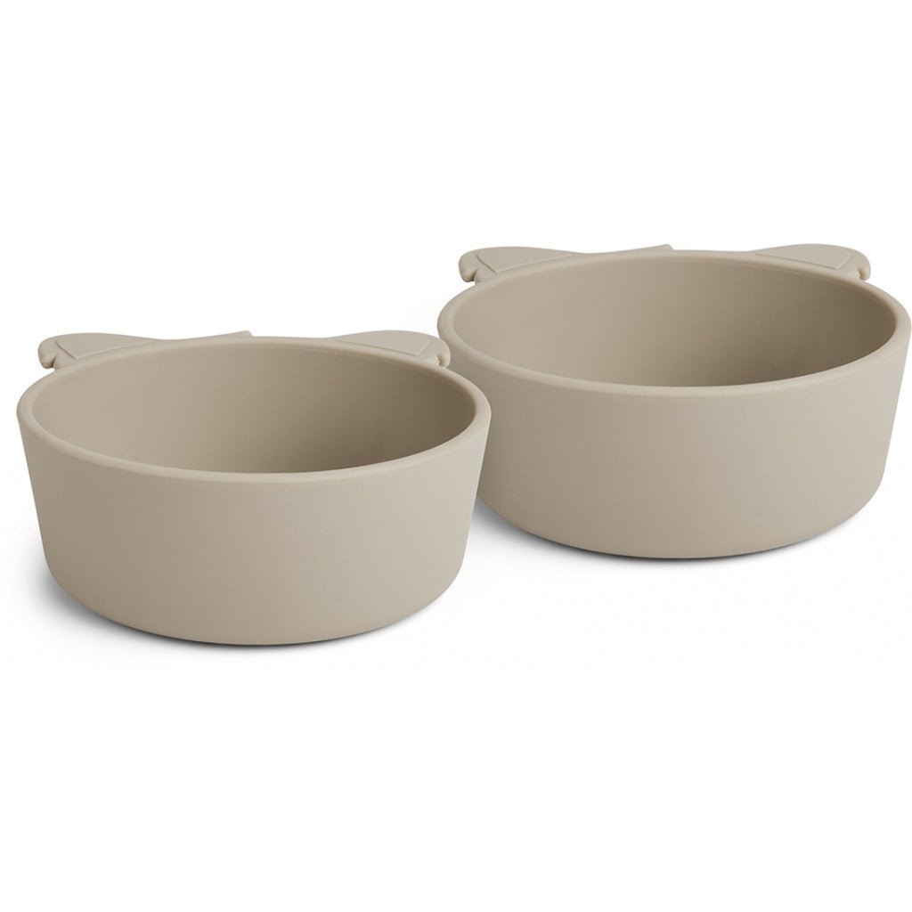 alex | koala siliconen diep bord 2-pack - kiezel