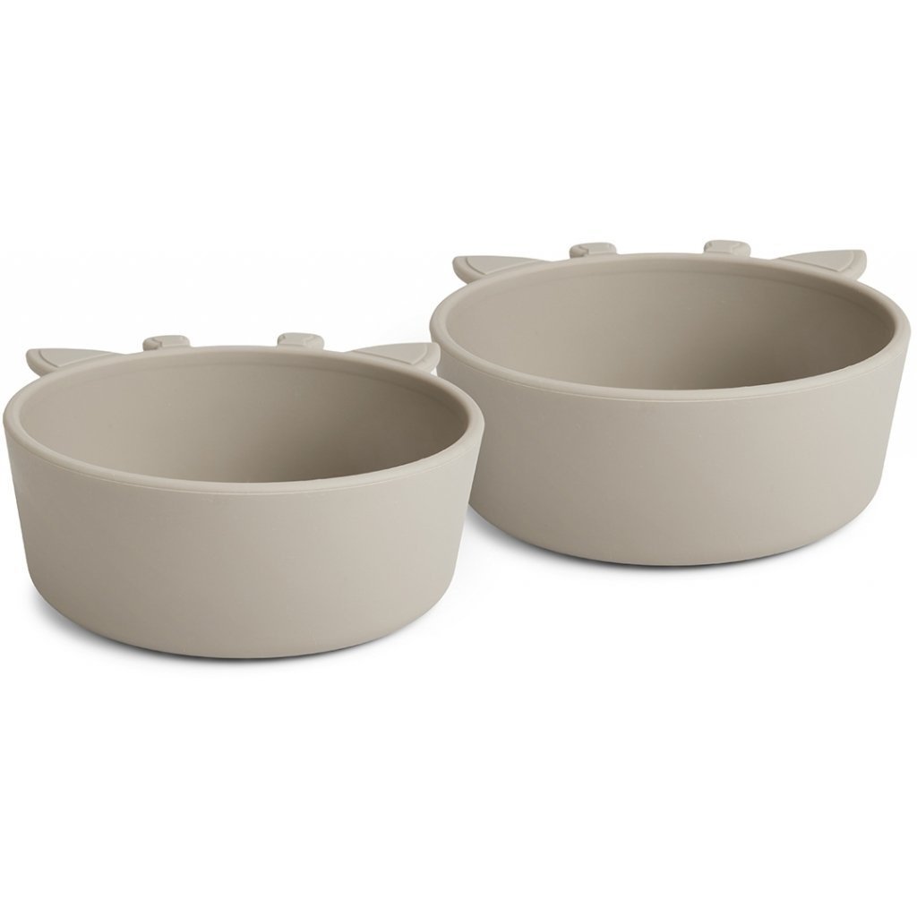 alex | giraf siliconen diep bord 2-pack - kiezel
