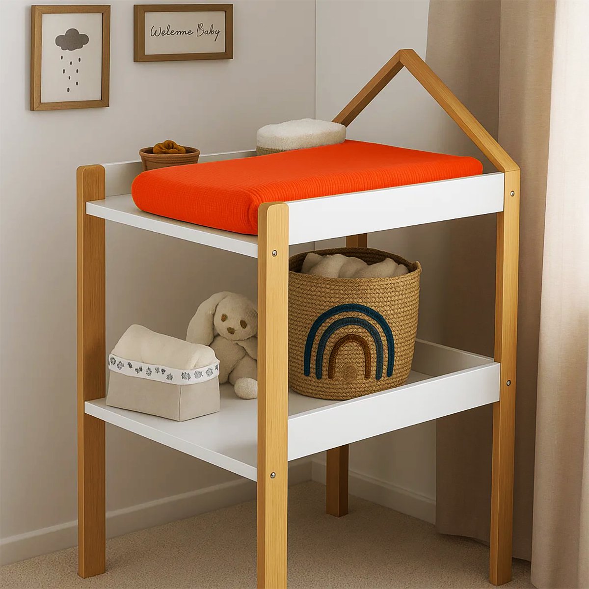papate | aankleedkussenhoes van biologisch katoen - strawberry