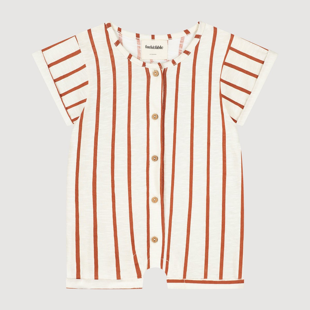 finch & fable | kruippakje van biologisch katoen - maple stripe