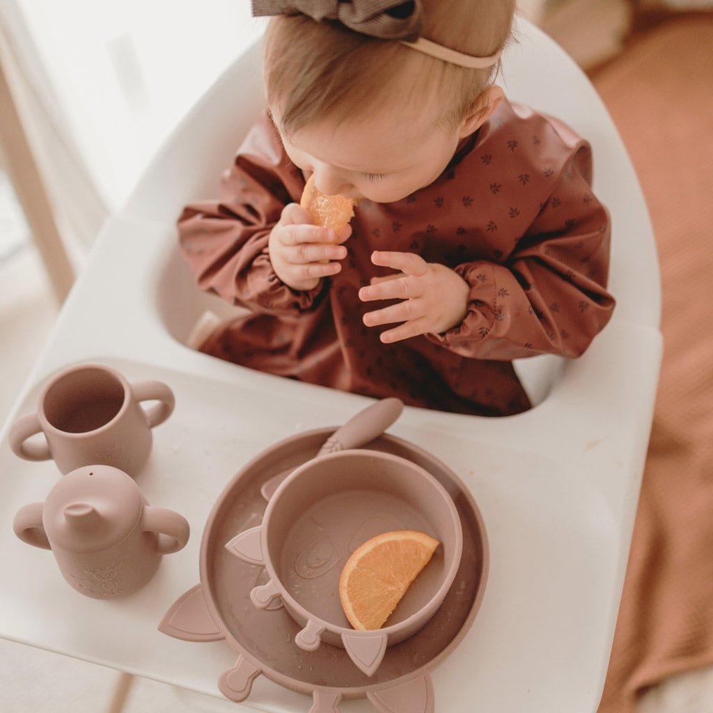 luna | slabbetje met lange mouwen - mahogany leaf