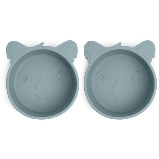 alex | koala siliconen diep bord 2-pack - leigrijs